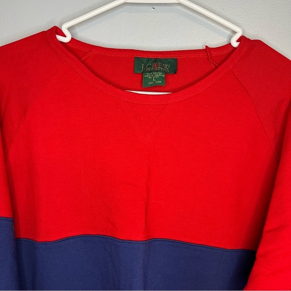 VTG 90s Y2K Cheetah Mervyns Crewneck Sweater Pullover Red Blue Colorblock Sz L - Picture 6 of 9